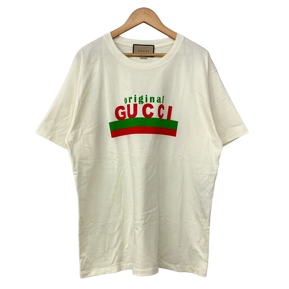 Gucci Short Sleeve T-Shirt XL Ivory Green Multi Crew