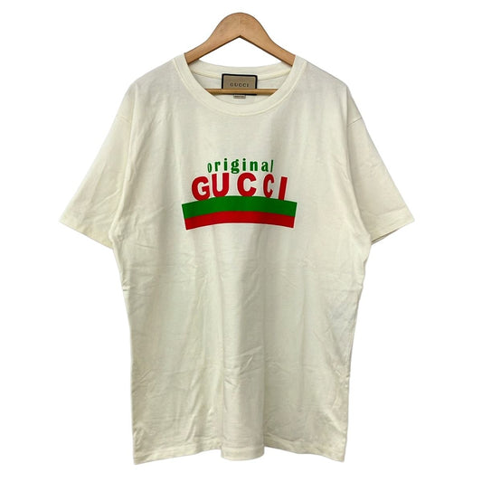 Gucci Short Sleeve T-Shirt XL Ivory Green Multi Crew