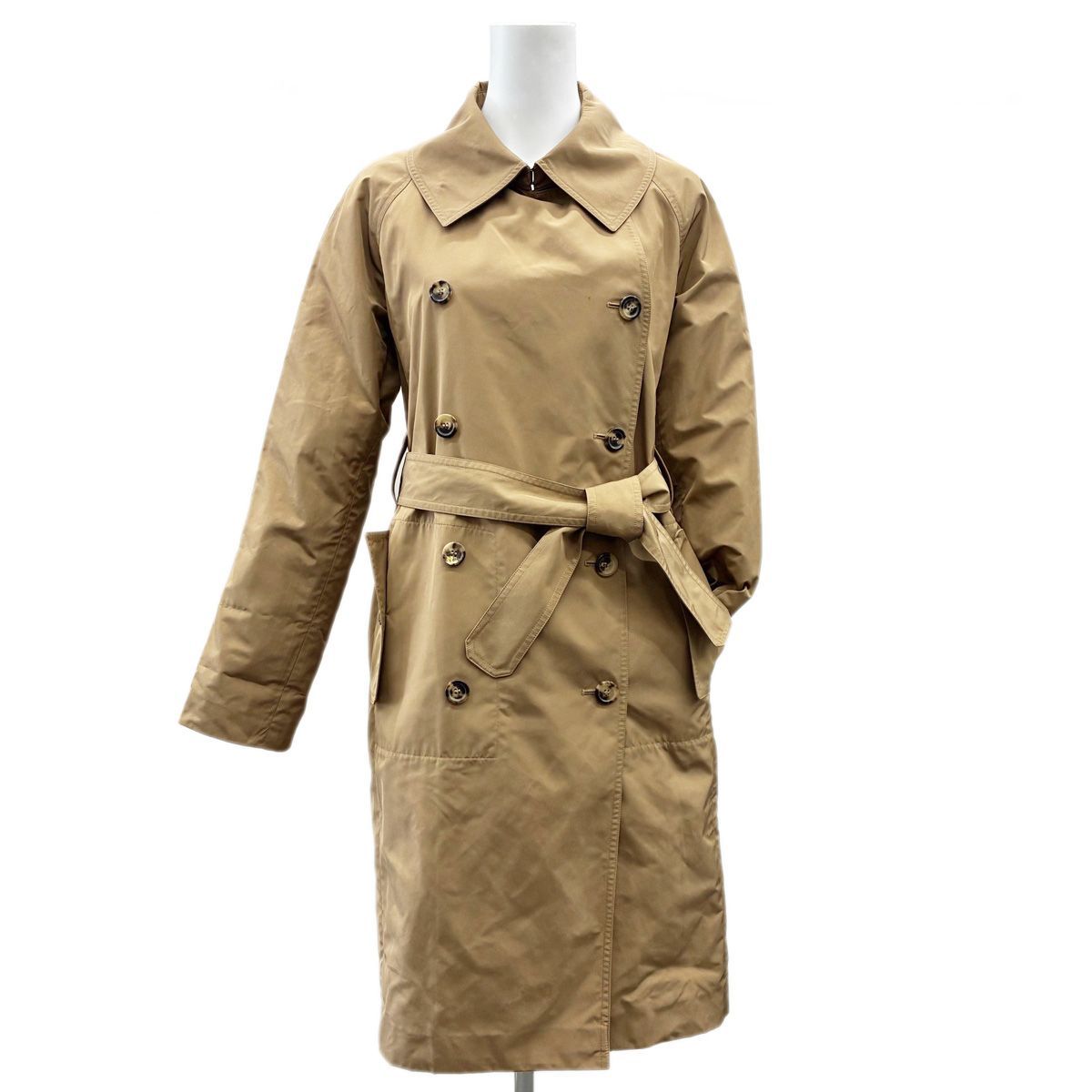 Saint Laurent Yves Trench Coat Leopard Lining Rive Gauche Long Length Brown — view 2