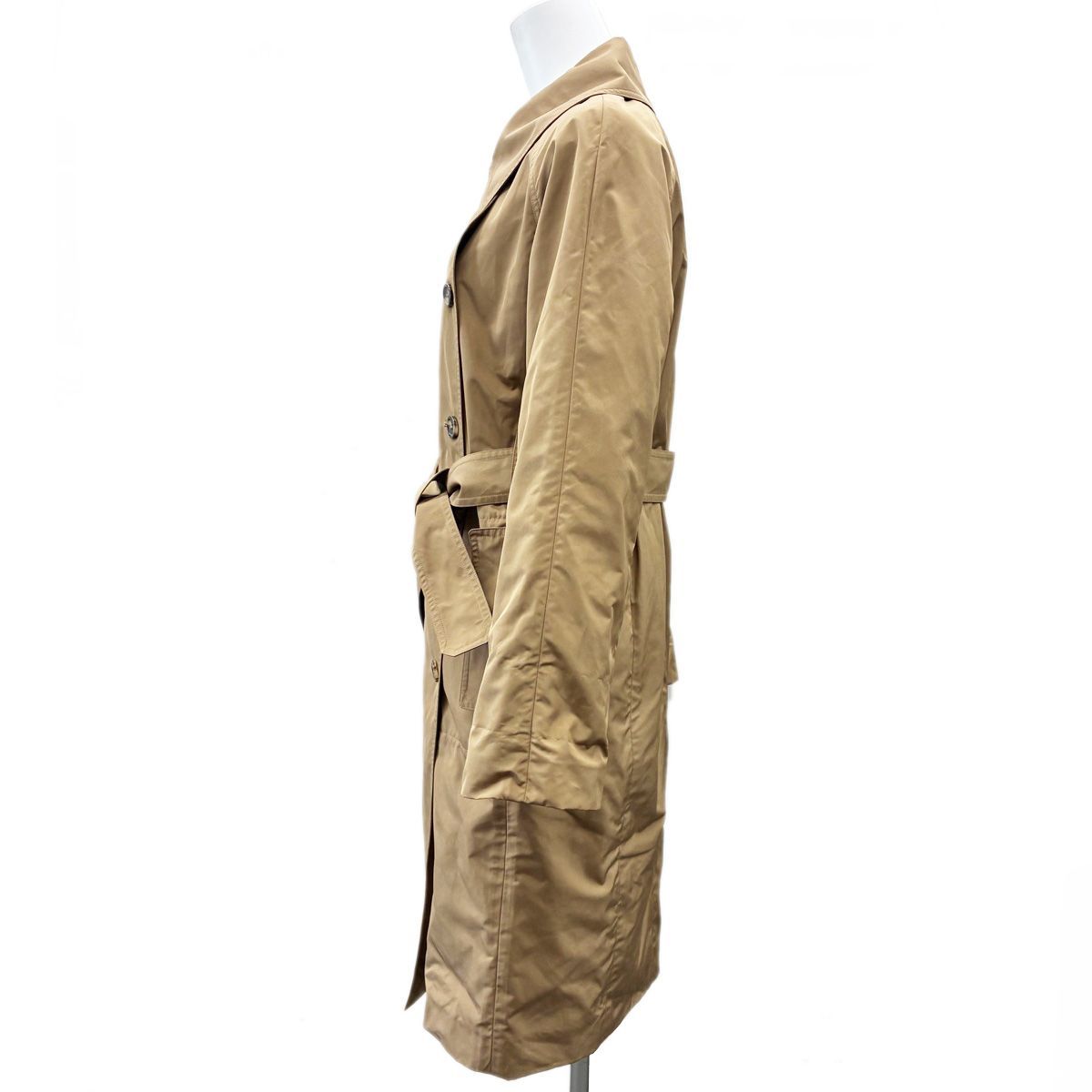Saint Laurent Yves Trench Coat Leopard Lining Rive Gauche Long Length Brown — view 4