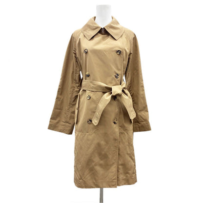 Saint Laurent Yves Trench Coat Leopard Lining Rive Gauche Long Length Brown