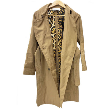 Saint Laurent Yves Trench Coat Leopard Lining Rive Gauche Long Length Brown — view 7