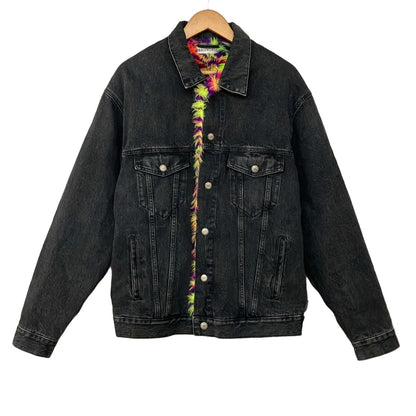 Balenciaga Jean 34 Black Multi Long Sleeve Faux Fur Winter Jacket