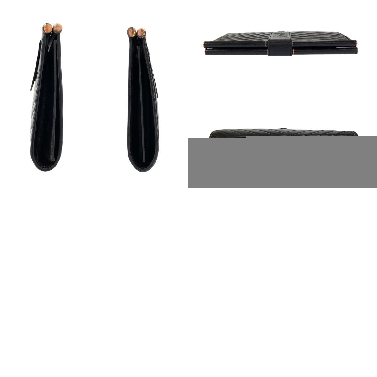 Saint Laurent Yves Vintage YSL Black Leather Clutch — view 9