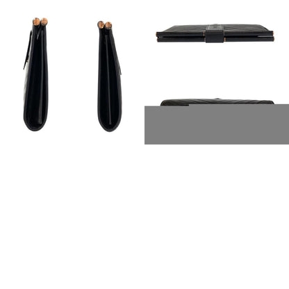 Saint Laurent Yves Vintage YSL Black Leather Clutch — view 9
