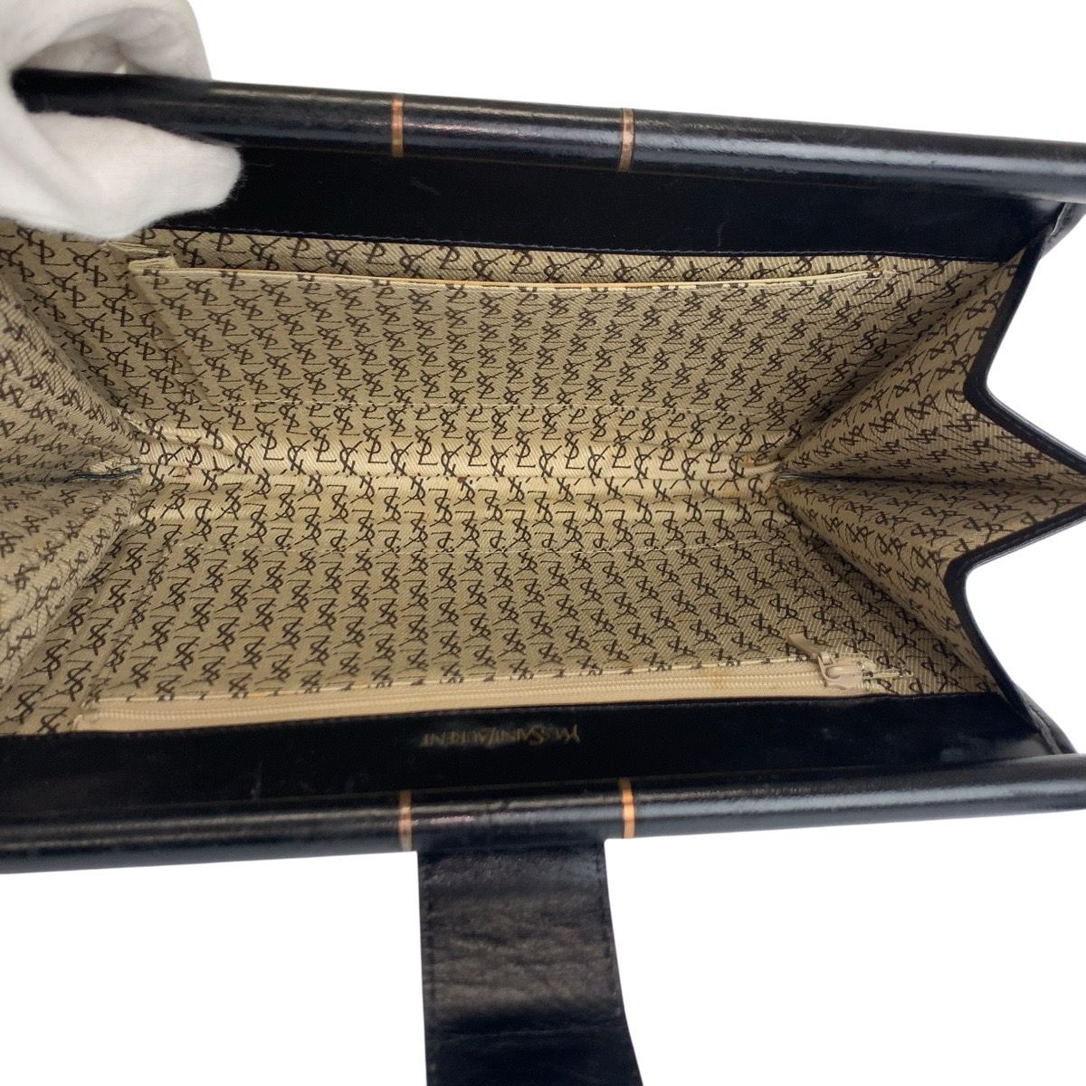 Saint Laurent Yves Vintage YSL Black Leather Clutch — view 8