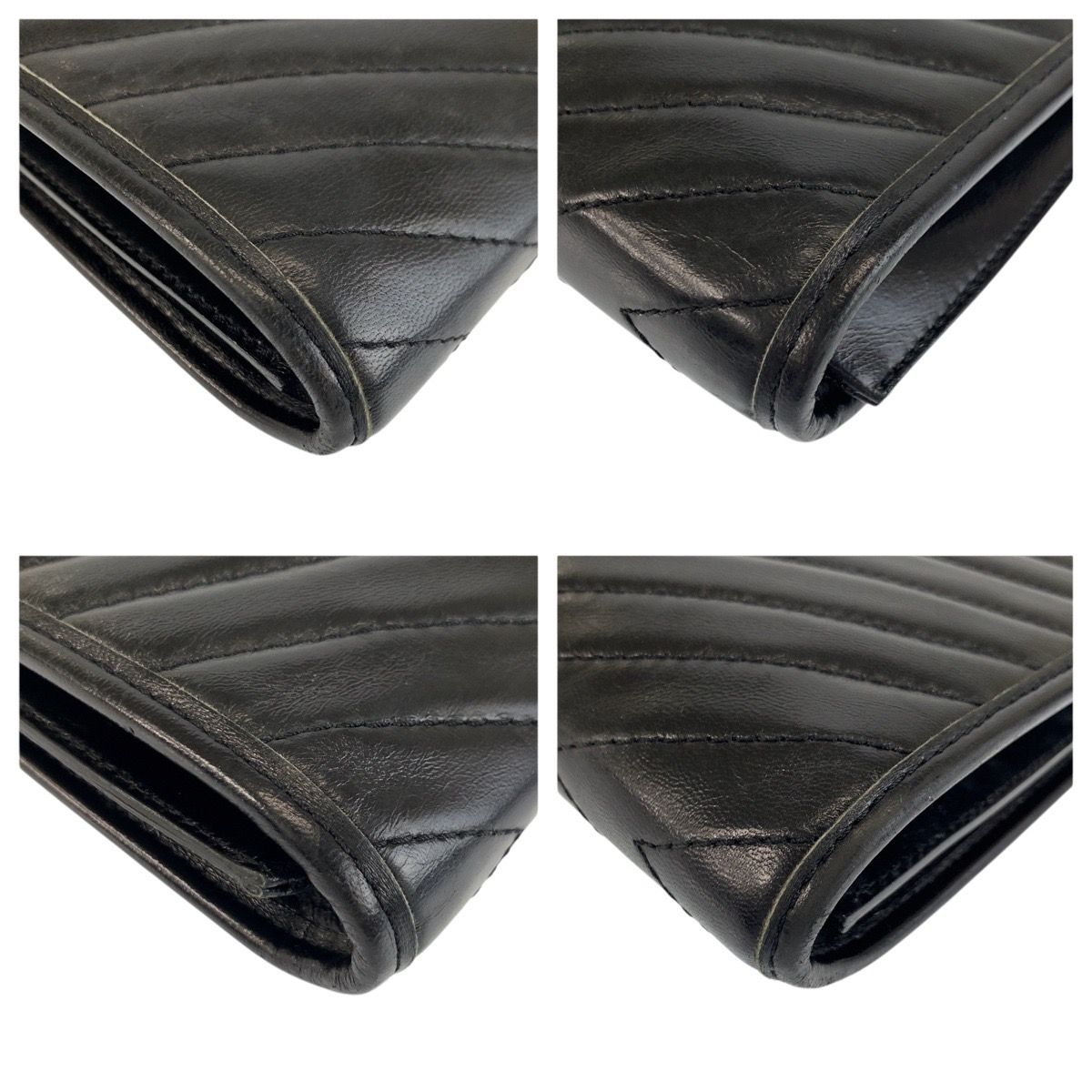 Saint Laurent Yves Vintage YSL Black Leather Clutch — view 4