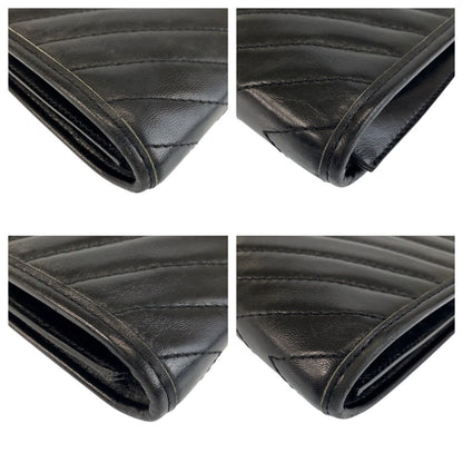 Saint Laurent Yves Vintage YSL Black Leather Clutch — view 4