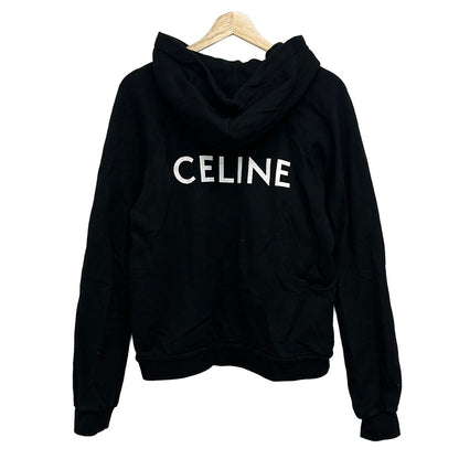 Celine Hoodie Black White Back Logo Pullover — view 2