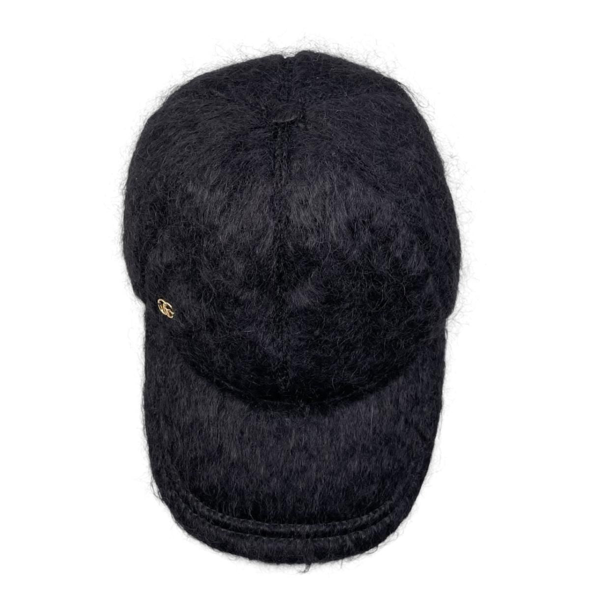 Gucci Hat Double Mohair Baseball Cap L Logo Black — view 5