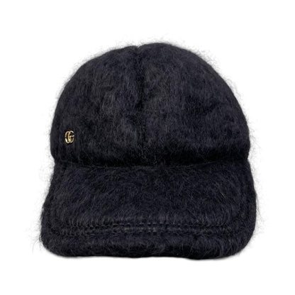 Gucci Hat Double Mohair Baseball Cap L Logo Black — view 3