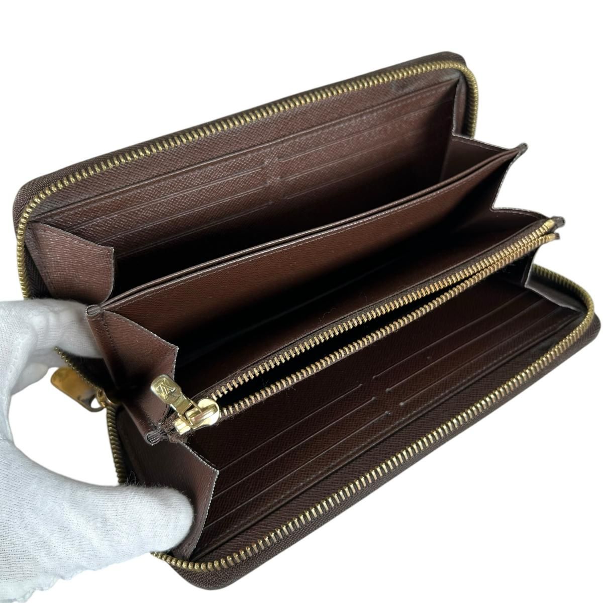 Louis Vuitton Damier Wallet Zippy Brown — view 9