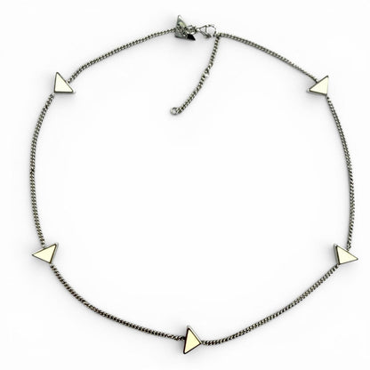 Prada 925 Triangle Logo Necklace Silver White Recommended — view 2