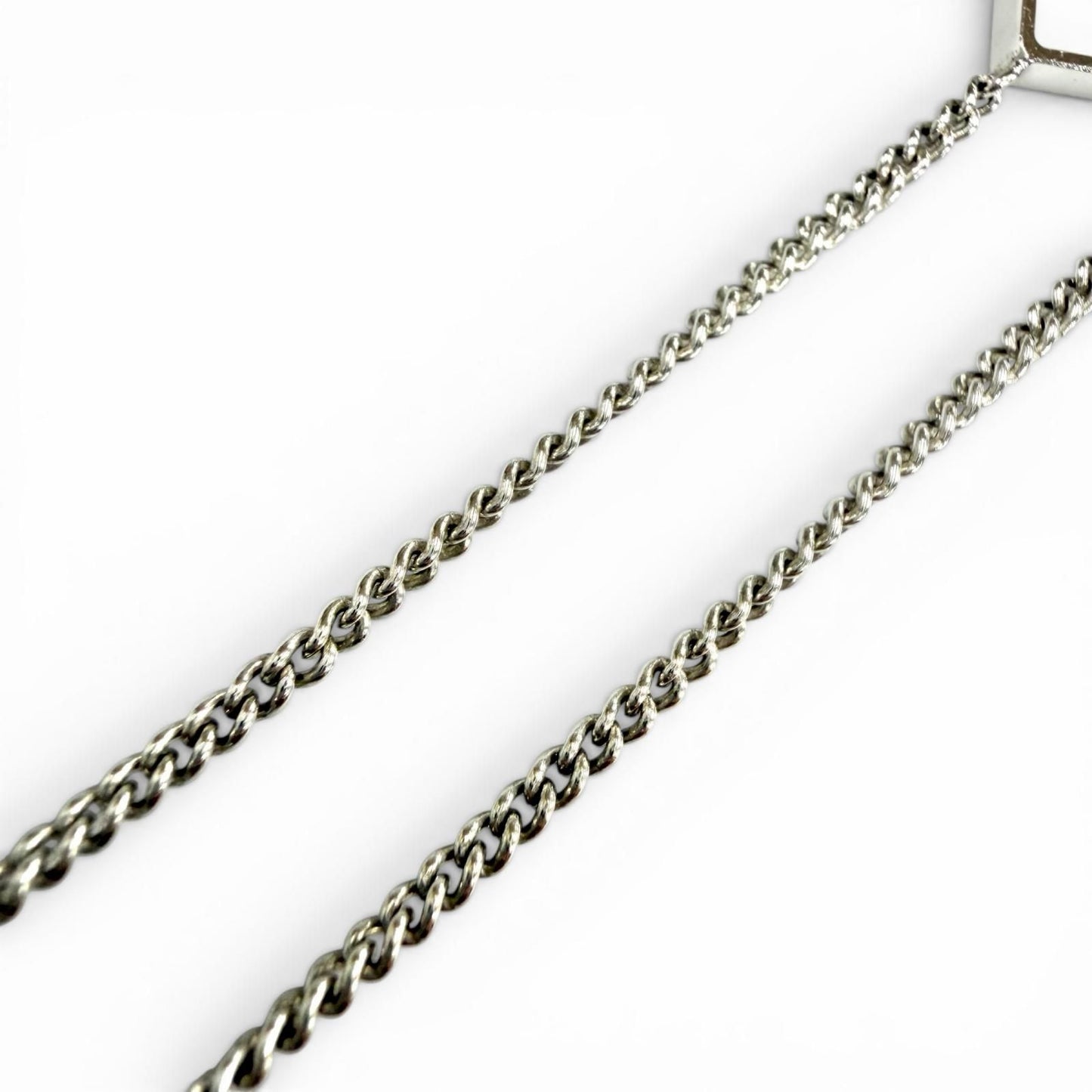 Prada 925 Triangle Logo Necklace Silver White Recommended — view 5