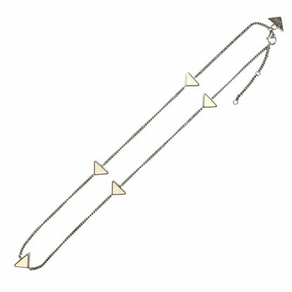 Prada 925 Triangle Logo Necklace Silver White Recommended — view 4