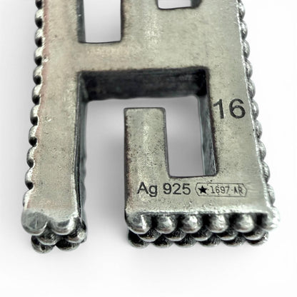 Gucci Square Arabesque Cube Bangle Bracelet Silver 16 — view 8