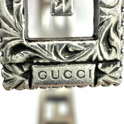 Gucci Square Arabesque Cube Bangle Bracelet Silver 16 — view 5