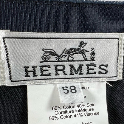 Hermes Davis Primavera Cotton 100% Series Button Denim Cap Indigo 58 Hat — view 9