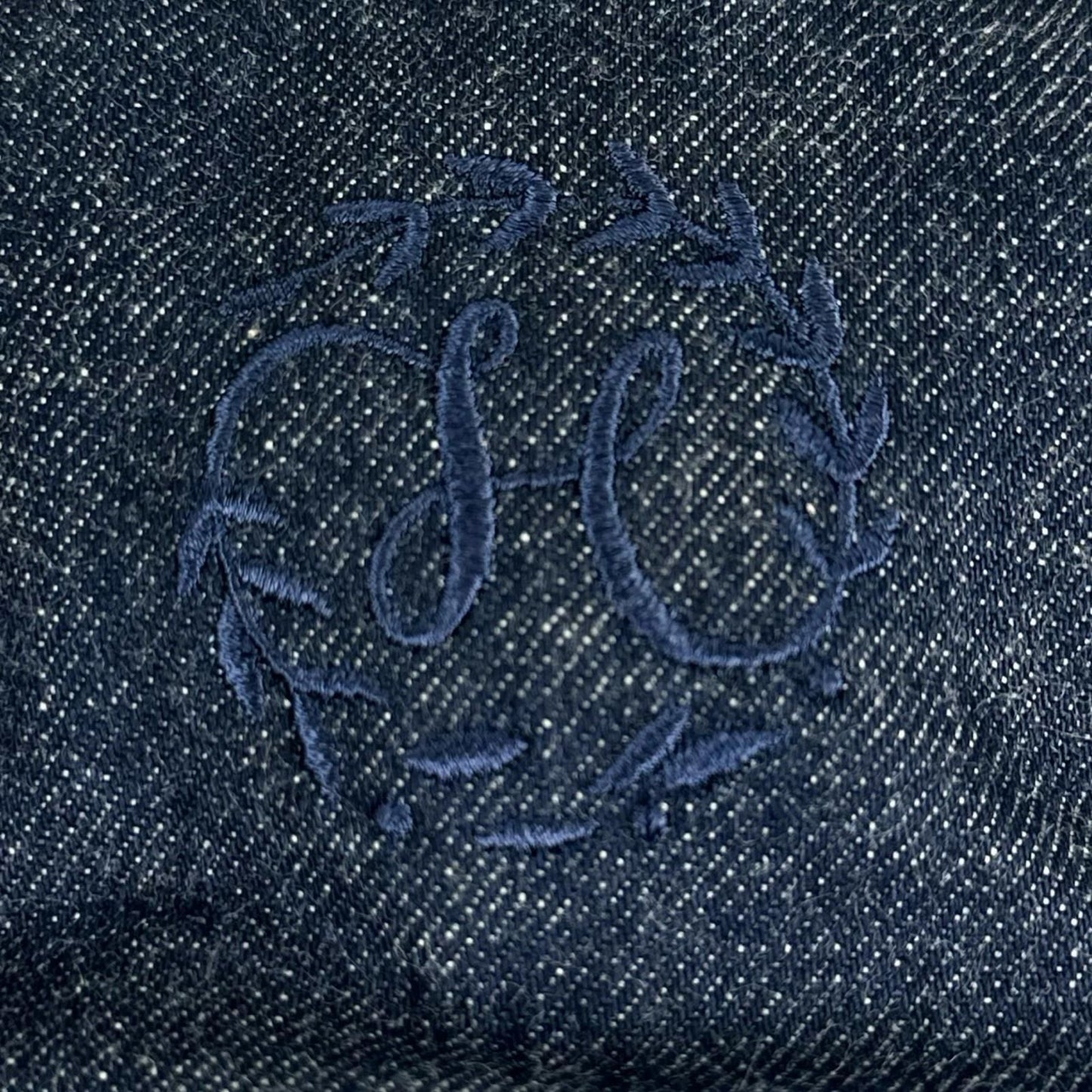 Hermes Davis Primavera Cotton 100% Series Button Denim Cap Indigo 58 Hat — view 7