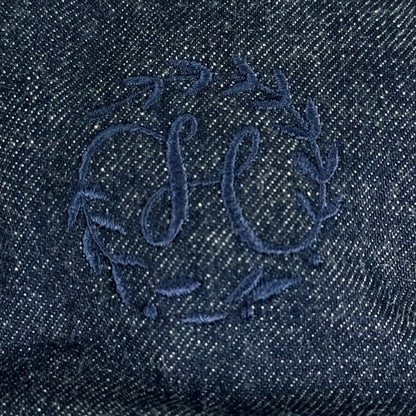 Hermes Davis Primavera Cotton 100% Series Button Denim Cap Indigo 58 Hat — view 7