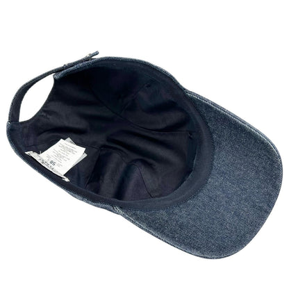 Hermes Davis Primavera Cotton 100% Series Button Denim Cap Indigo 58 Hat — view 6