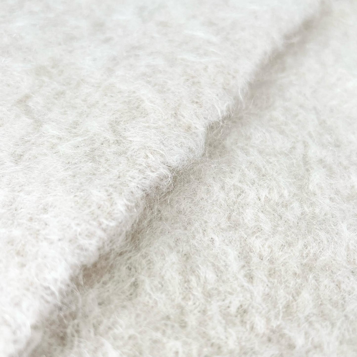 Loewe Mohair Wool Anag Lambskin Patch with Fringe Scarf White — view 3