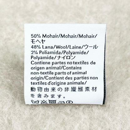 Loewe Mohair Wool Anag Lambskin Patch with Fringe Scarf White — view 7