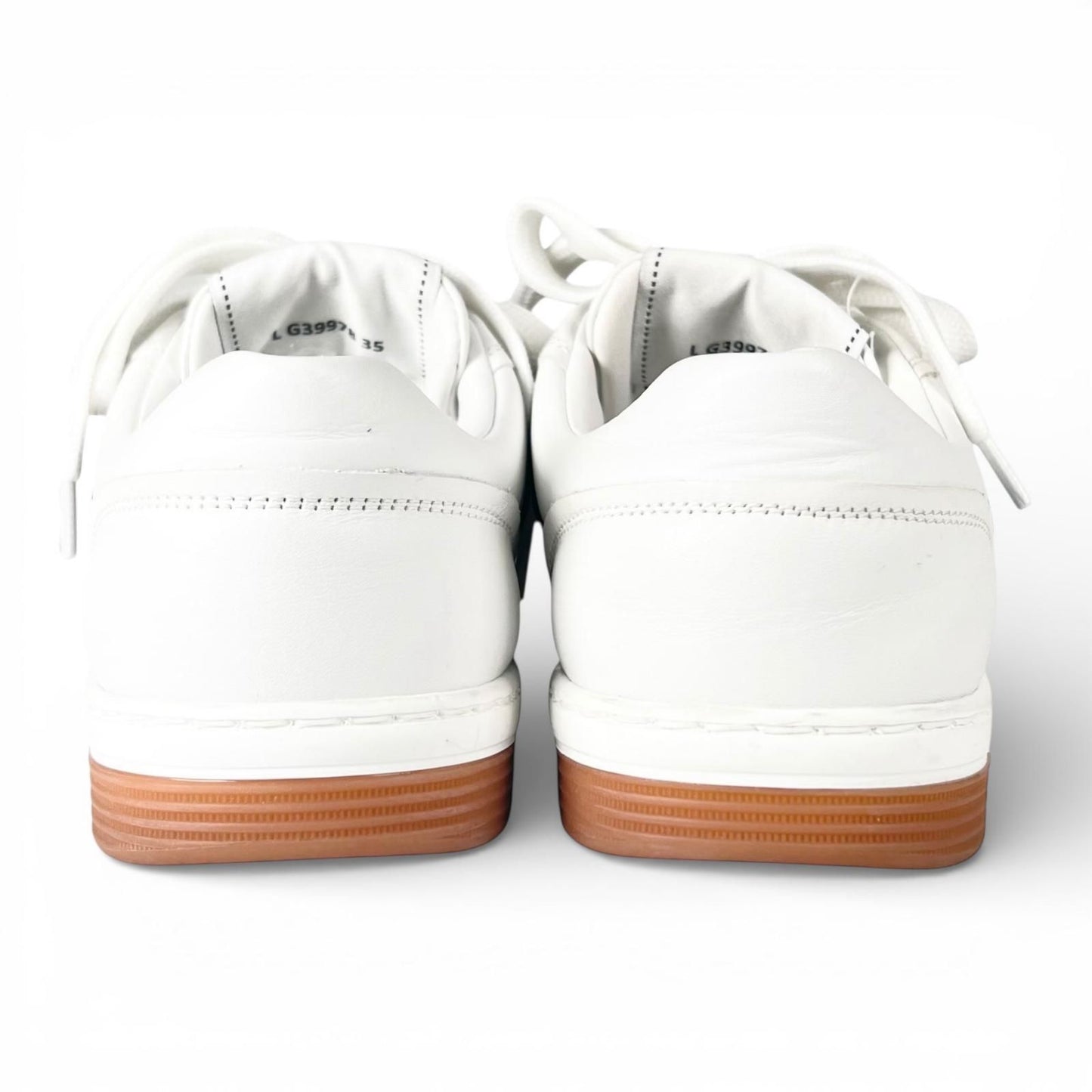 Chanel CC Logo Lace Up Low Cut Leather Sneakers White — view 5