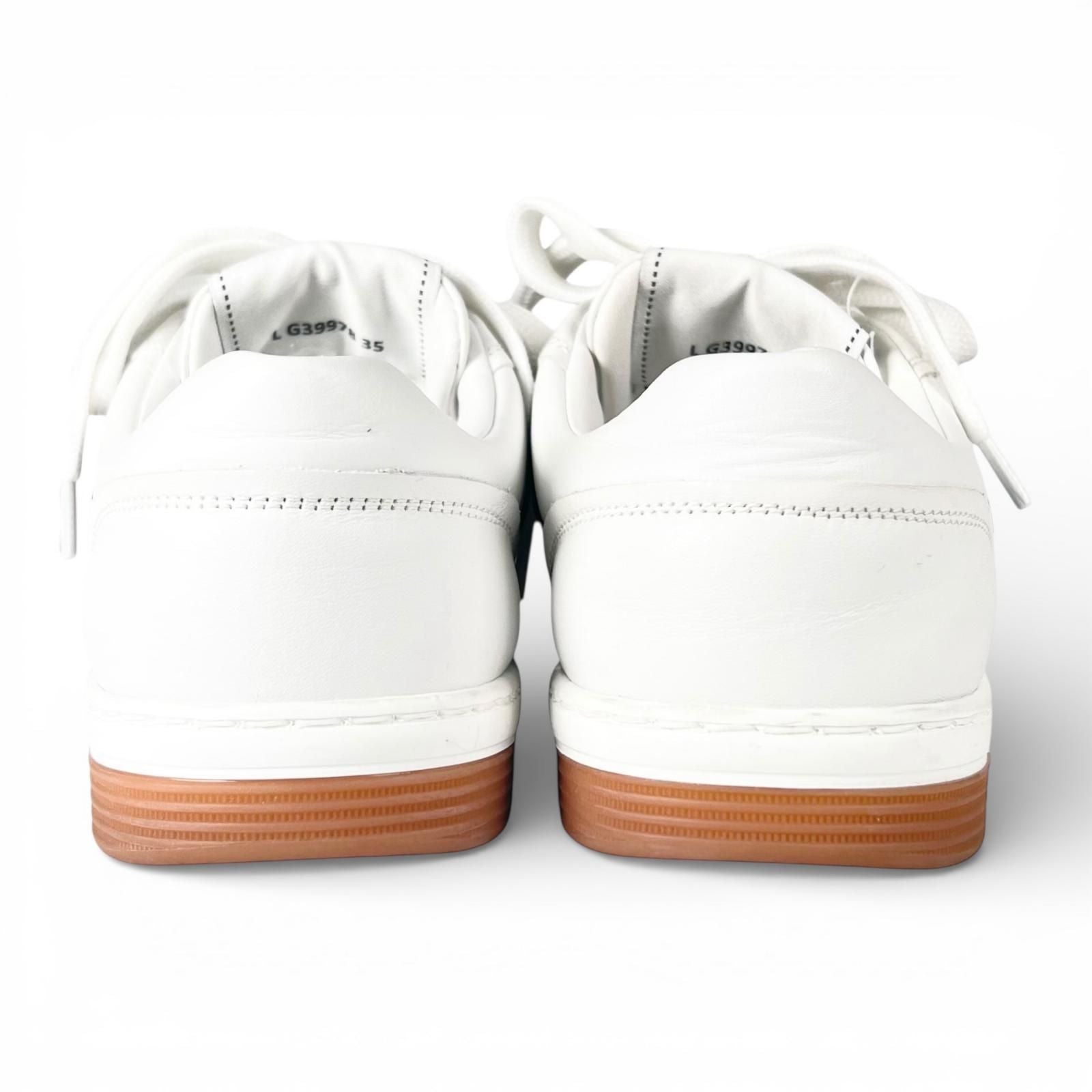 Chanel CC Logo Lace Up Low Cut Leather Sneakers White — view 5