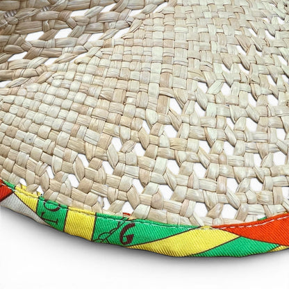 Hermes Silk Raffia Hat Sun Visor Natural Multicolor — view 6