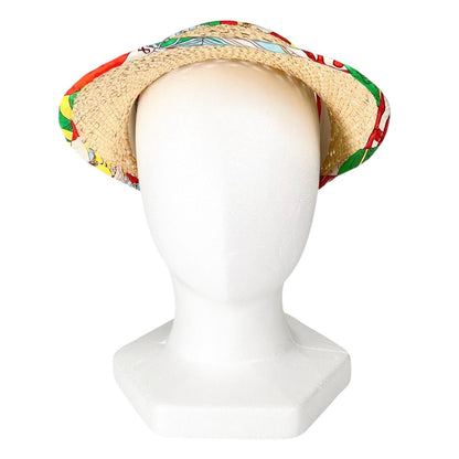 Hermes Silk Raffia Hat Sun Visor Natural Multicolor — view 2