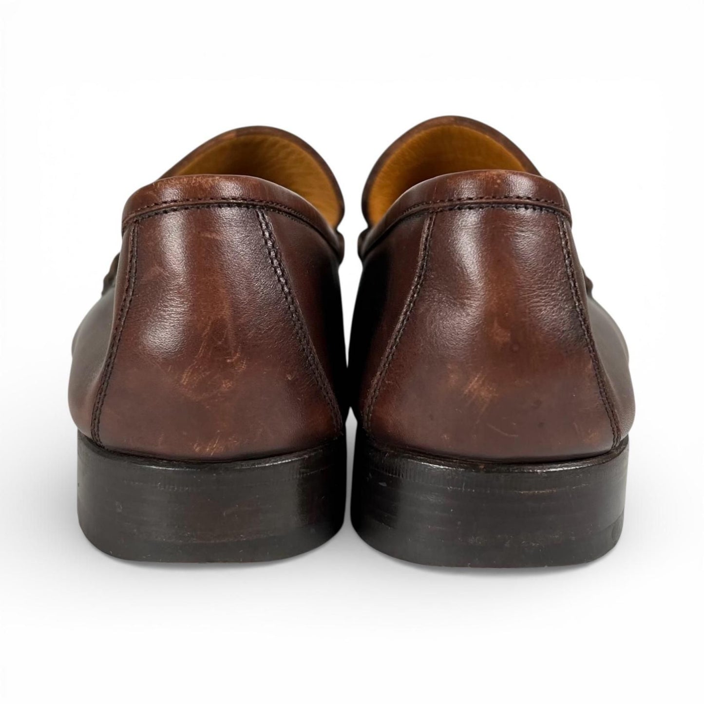 Hermes Gold Logo Bit Loafers Leather Shoes Brown — view 6