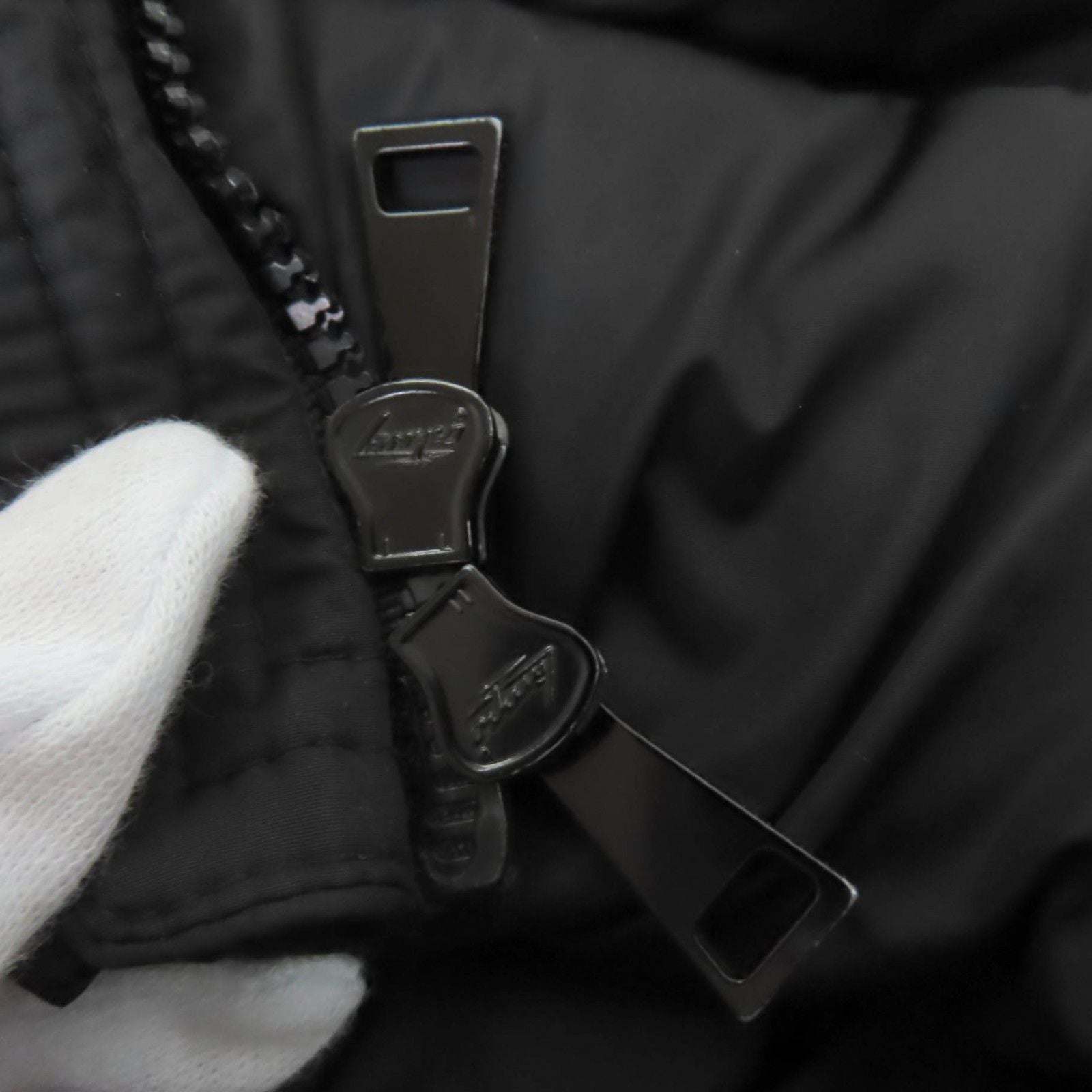 Moncler Khloe Logo Patch Lace Up Hood Belt Down Jacket Coat Black — view 7