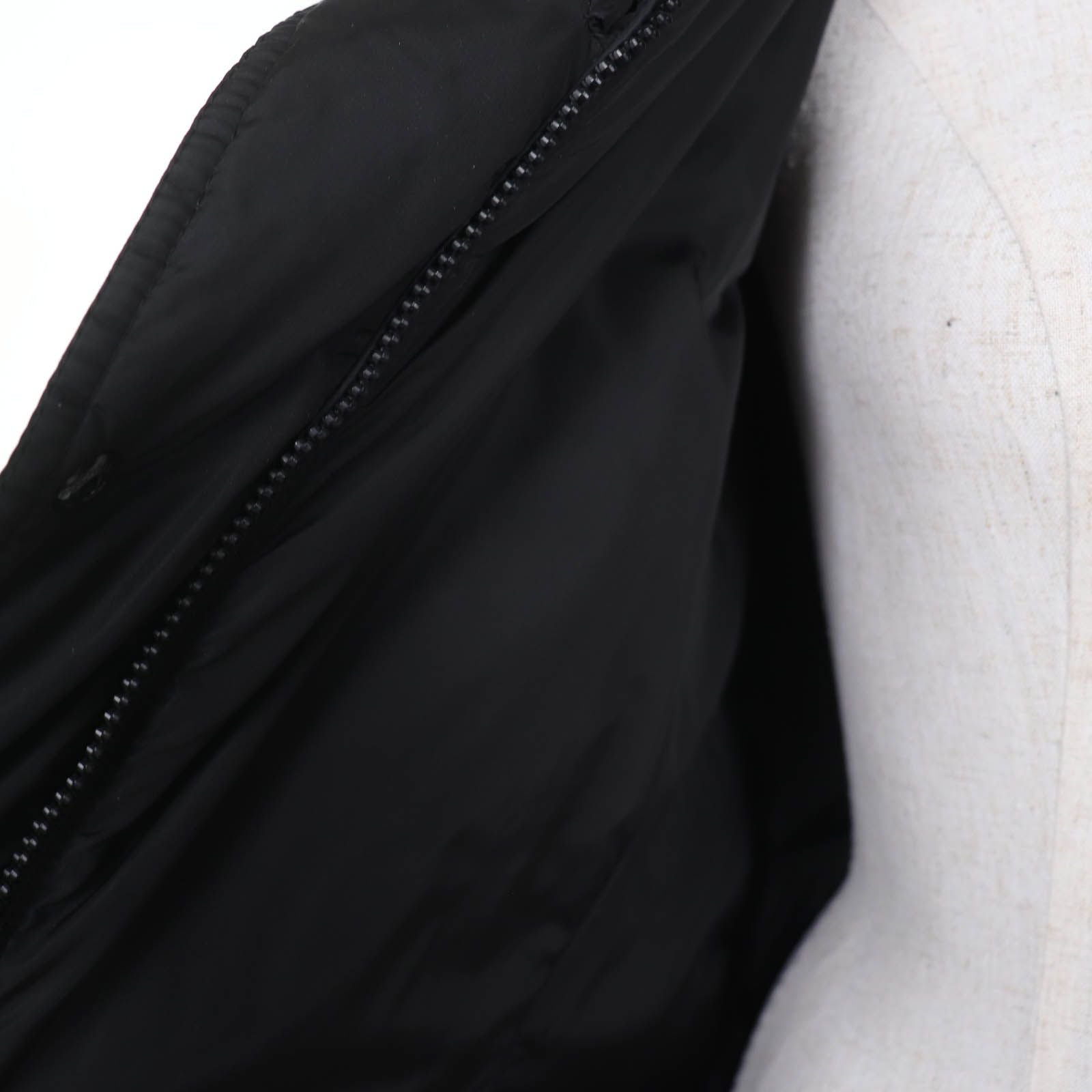 Moncler Khloe Logo Patch Lace Up Hood Belt Down Jacket Coat Black — view 5