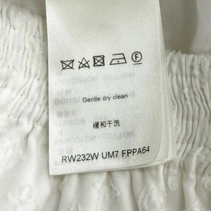 Louis Vuitton Silk Blend Logo Button Monogram Cotton Shorts White 34 — view 8