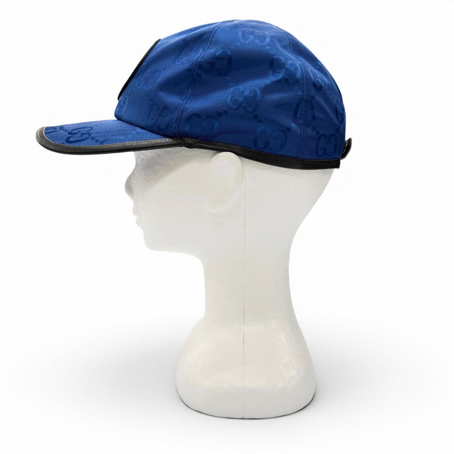 Gucci Off the Grid GG Pattern Leather Hat Baseball Cap Blue Black XL 60 cm — view 3
