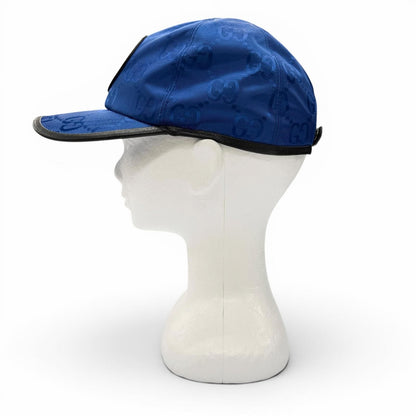 Gucci Off the Grid GG Pattern Leather Hat Baseball Cap Blue Black XL 60 cm — view 3
