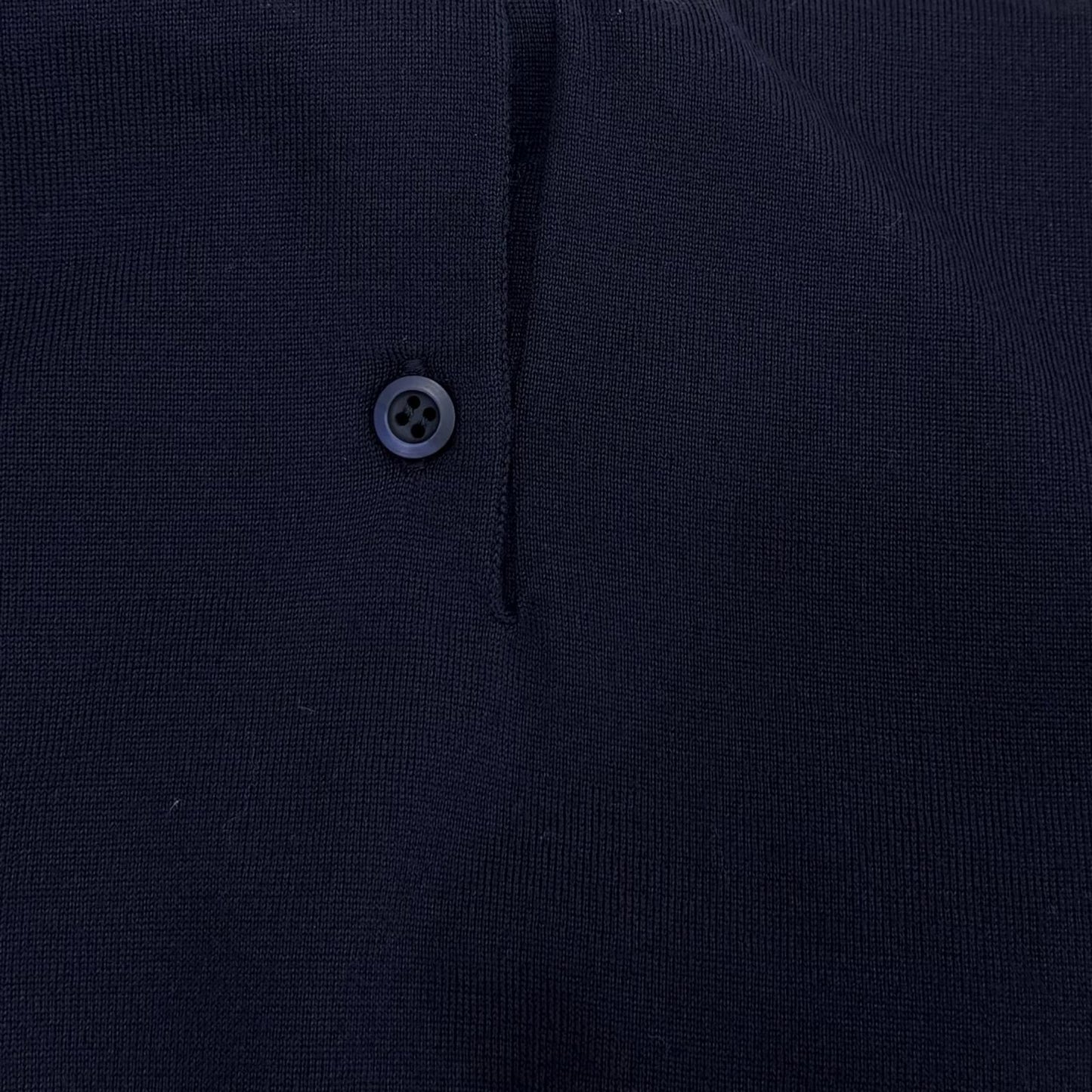 Prada 100% Virgin Wool Collared 2-Way Long Sleeve Polo Shirt Knit Navy 44 — view 7