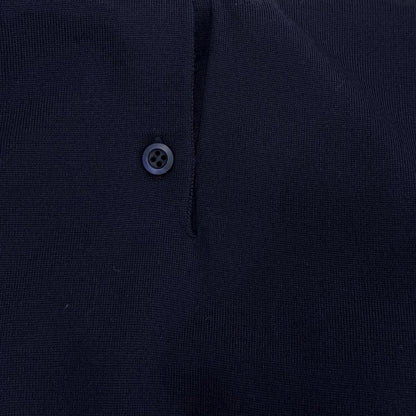 Prada 100% Virgin Wool Collared 2-Way Long Sleeve Polo Shirt Knit Navy 44 — view 7