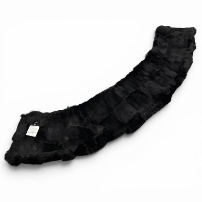 Chanel CC Logo Rabbit Fur Lapin Tippet Shawl Black 42 Scarf — view 8