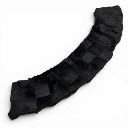 Chanel CC Logo Rabbit Fur Lapin Tippet Shawl Black 42 Scarf — view 7