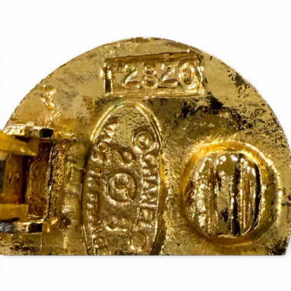 Chanel Vintage 28 CC Logo Earrings Gold French — view 6