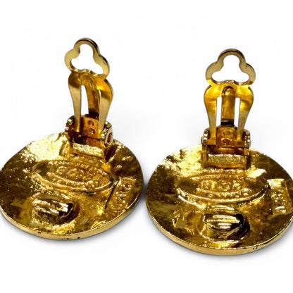Chanel Vintage 28 CC Logo Earrings Gold French — view 5