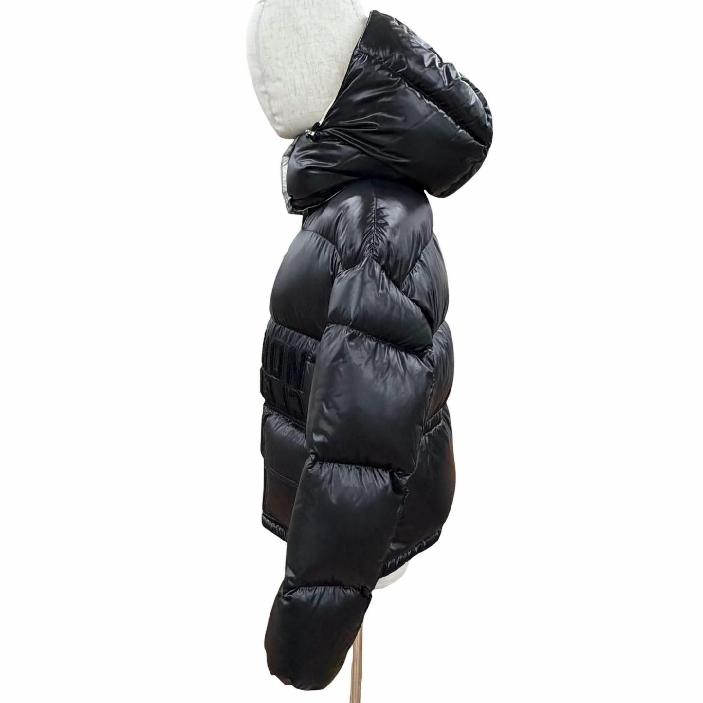 Moncler Abbaye Logo Hooded Zip Up Jacket Black 0 Items — view 2