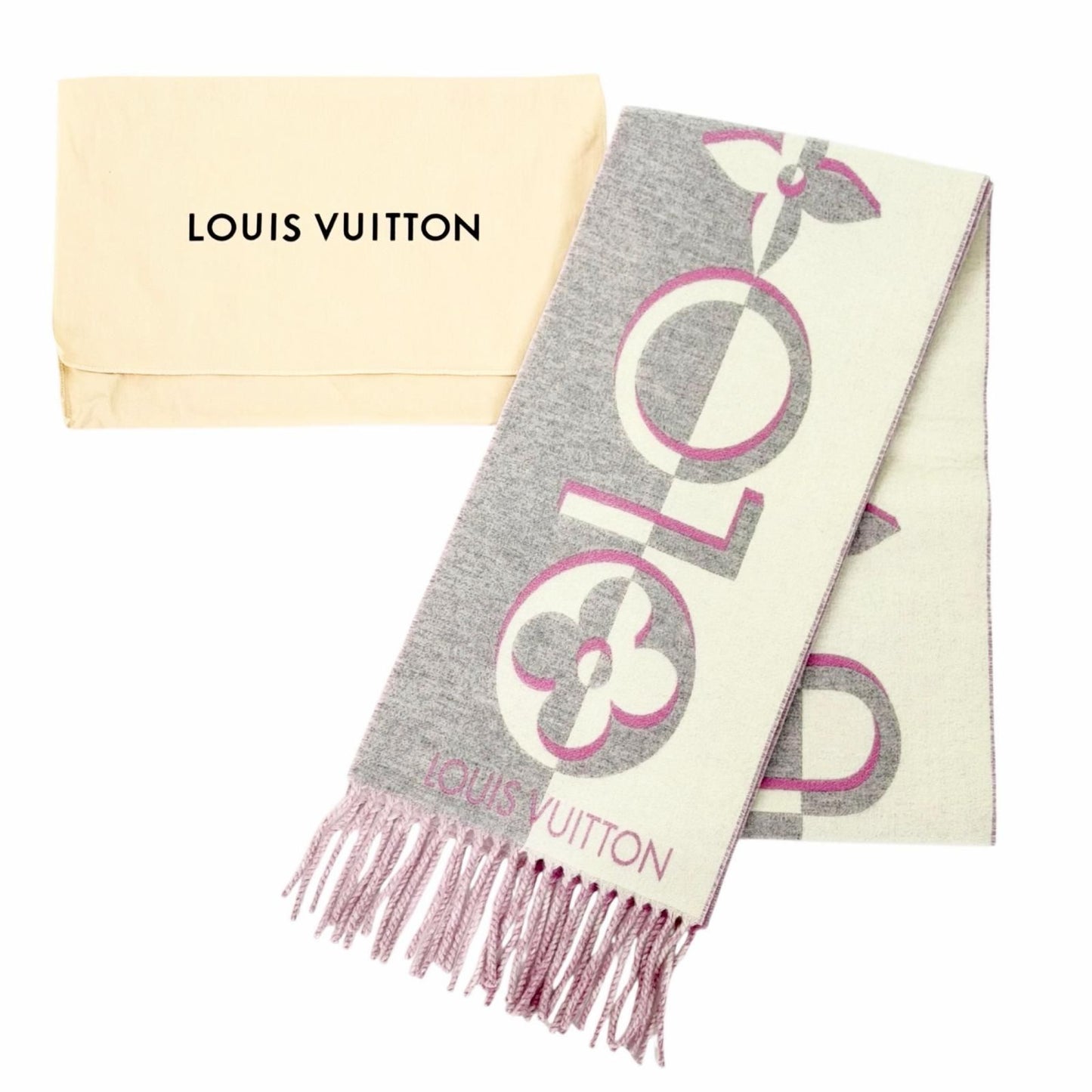 Louis Vuitton Scarf Duo Infinity Wool Cashmere Fringe Rose 205 26 cm Recommended — view 2