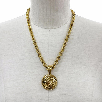 Chanel Vintage CC Logo Chain Necklace Pendant Gold — view 2