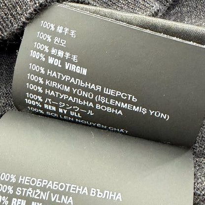Prada 100% Virgin Wool Neck High Gee Knit Cardigan Dark Gray 50 — view 9