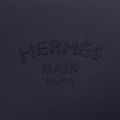 Hermes Trousse Flat PM Neobain Black Logo Zip Pouch Navy — view 5