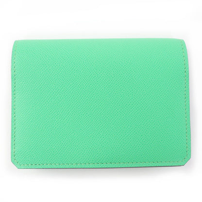 Hermes Medall Card Case Veau Epsom Vert Comic Silver — view 3