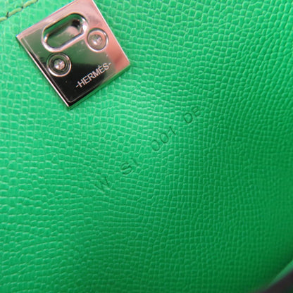 Hermes Medall Card Case Veau Epsom Vert Comic Silver — view 9